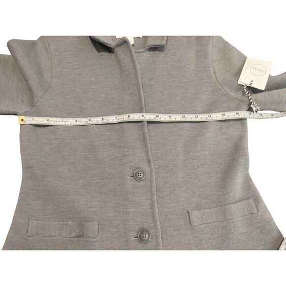 1901 Cardigan Sweater Blazer Merino Wool Blend Heather Knit Gray Women Small NWT - Picture 5 of 8